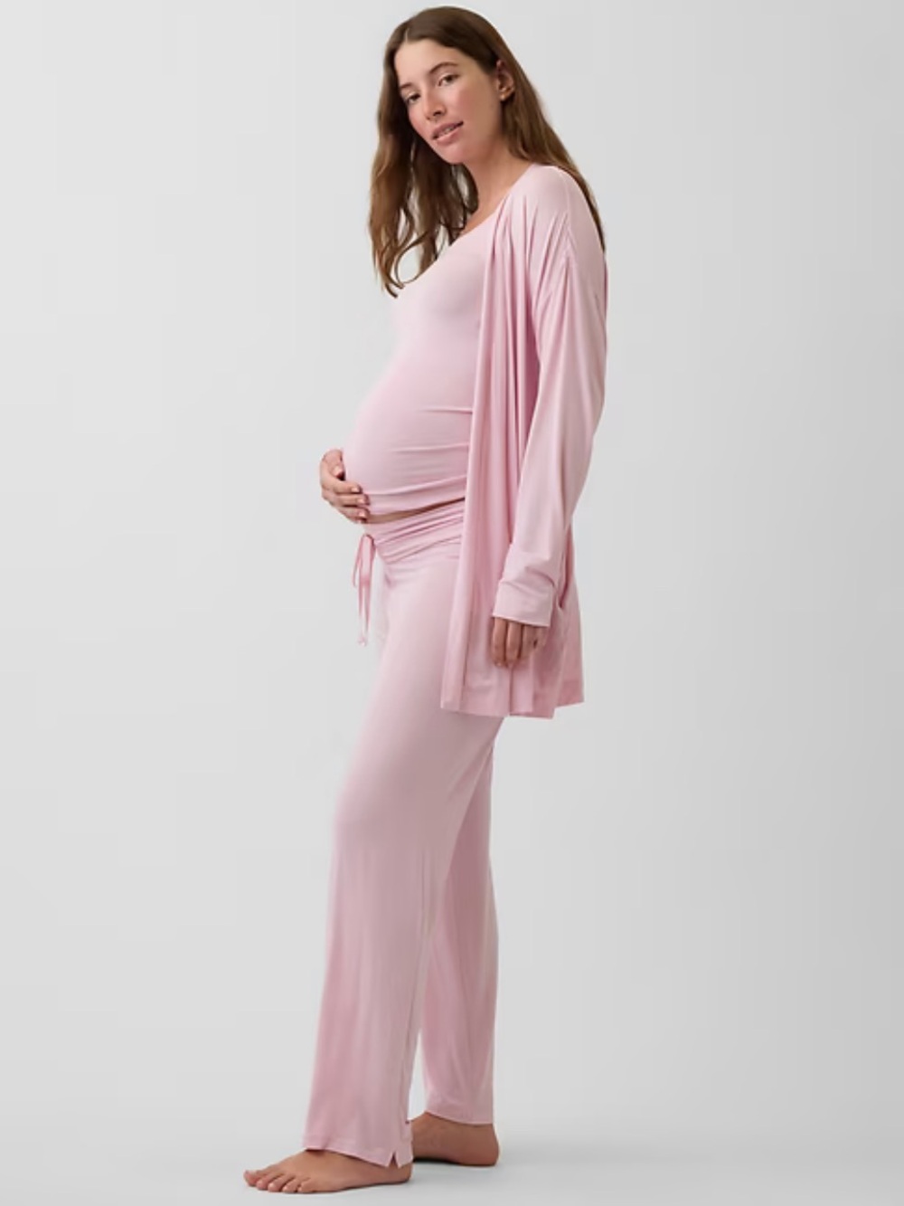 GAP Maternity Modal 3-Piece Pajama Set - Light Pink